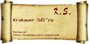 Krakauer Sára névjegykártya